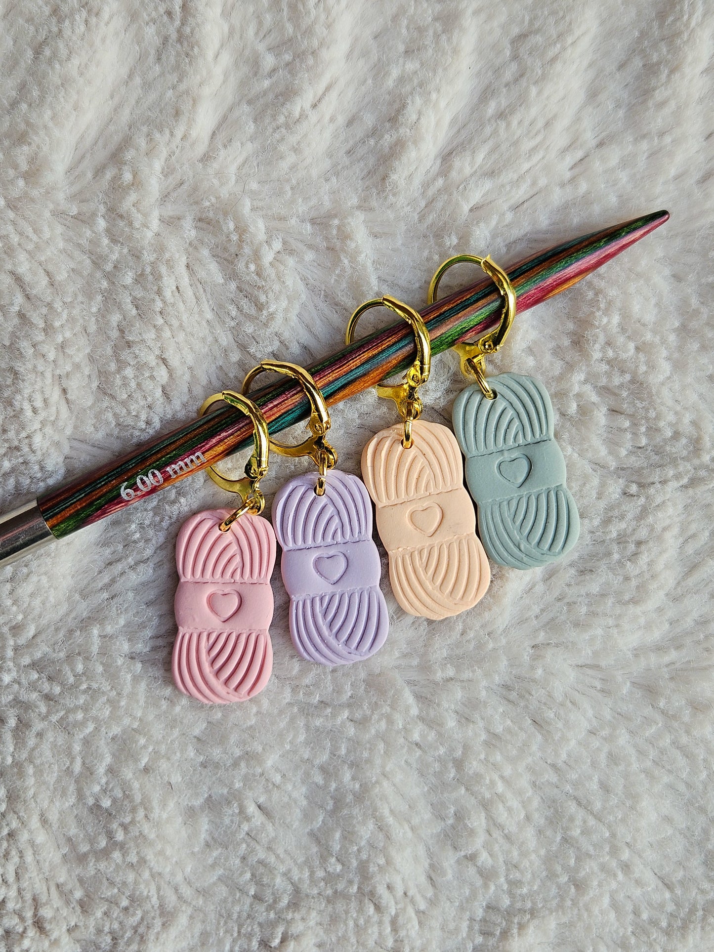 Set of 4 yarn skein stitch markers